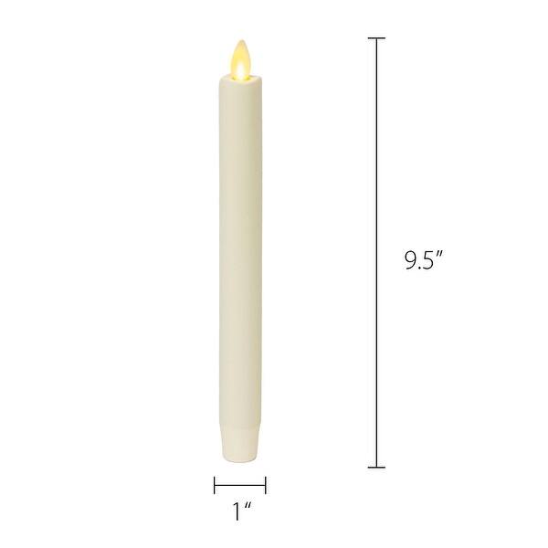 LUMINARA Flameless Candle Tapers Melted Top Unscented (Set of 2